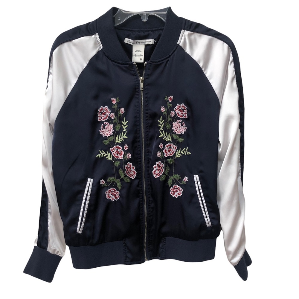 American Rag Embroidered Satin Jacket. - Picture 1 of 7